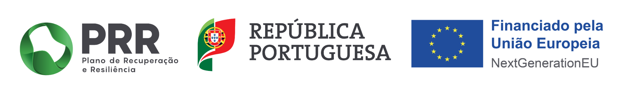 PRR - Plano de Recuperação e Resiliência, República Portuguesa, Financiado pela União Europeia - NextGenerationEU